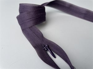 Usynlig /skjult lynlås fra YKK - 60 cm, plum